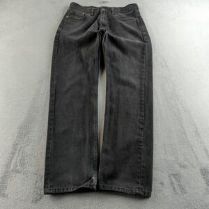 Levis Jeans Mens 33x32 (Fits 32x31) Black Faded 505 Straight Wide Grunge Denim